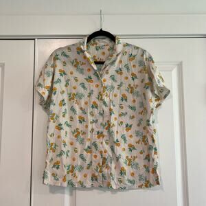 Uniqlo Women's‎ Cropped Short Sleeve Summer Top White Cotton Size S